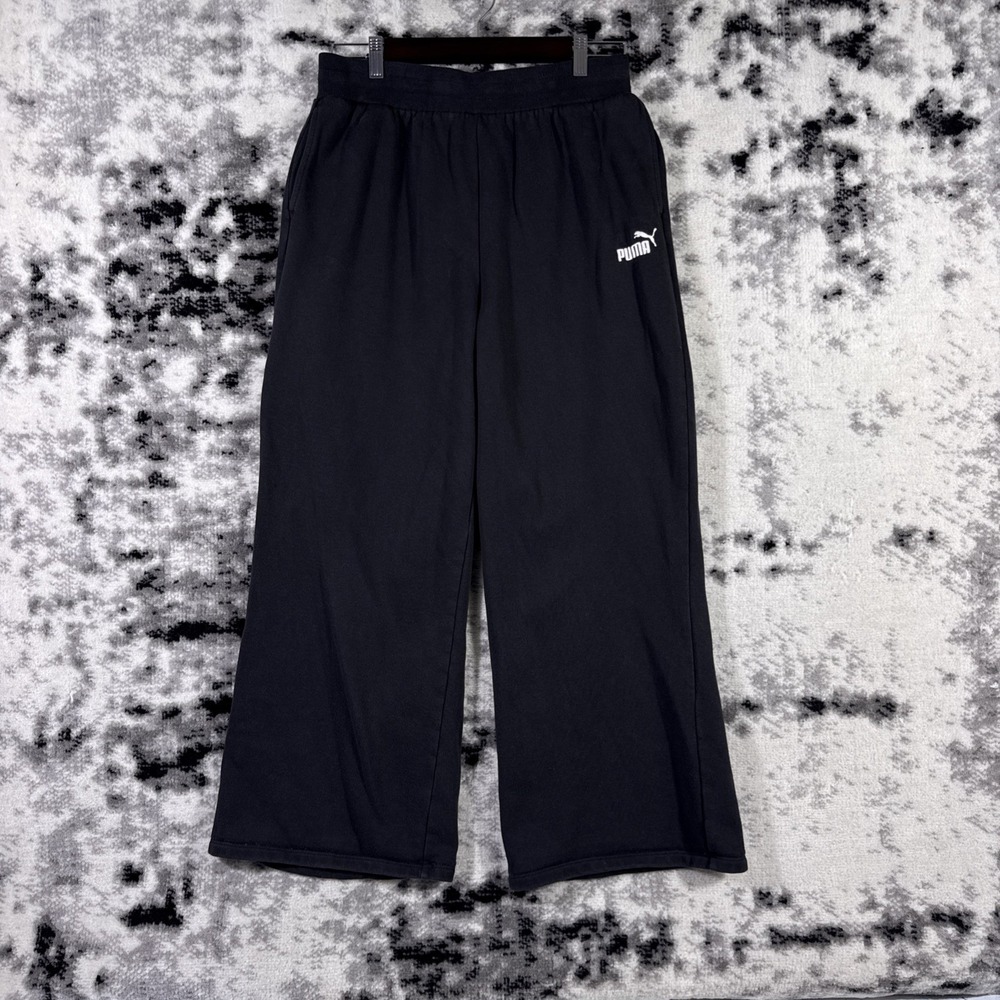 Puma Pants Wide Leg Womens Size Large Sweats Fleece Casual Skater Punk Y2k